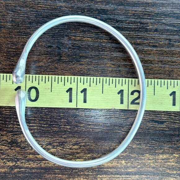 VTG Solid Sterling Silver 925 Teardrop Open Cuff Bracelet Size 7.5" Fit - Picture 8 of 10